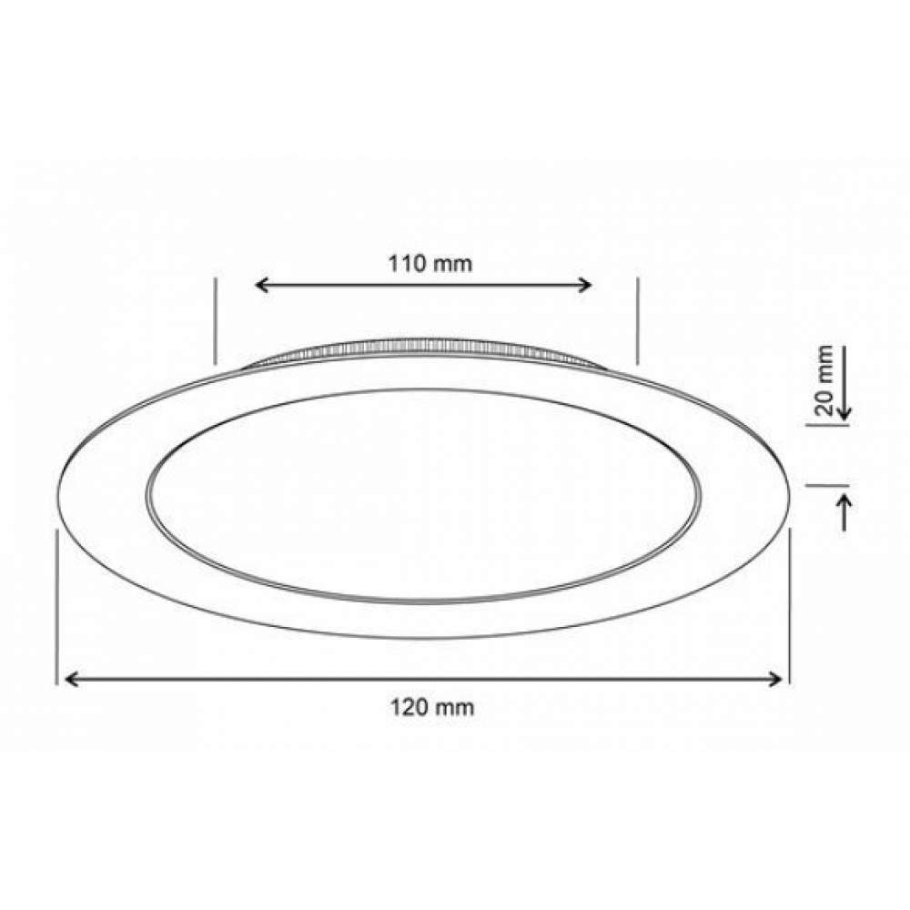 İnoled 6w Ilık Beyaz Siyah Kasa Slim Led Panel Yuvarlak 2806-03