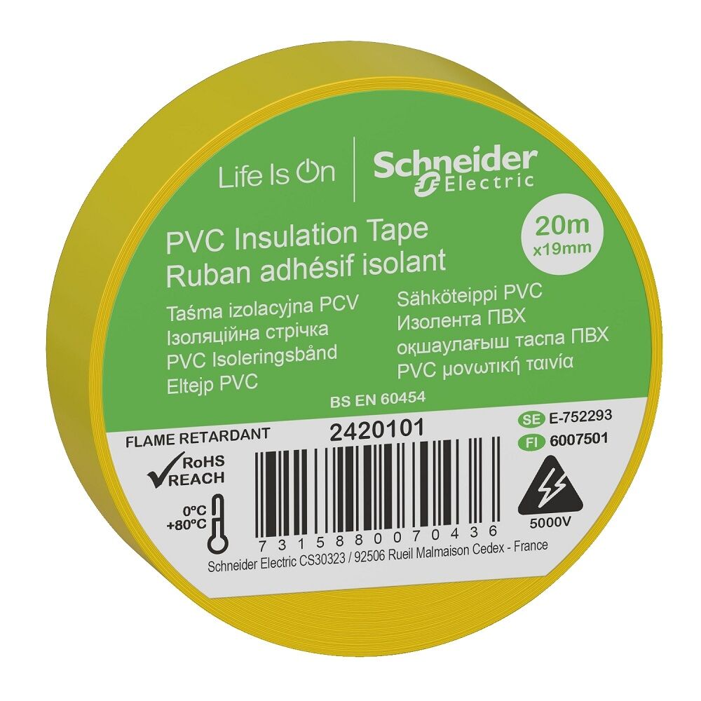 Schneider Sarı PVC İzolasyon Bandı 20mt*19mm 2420101