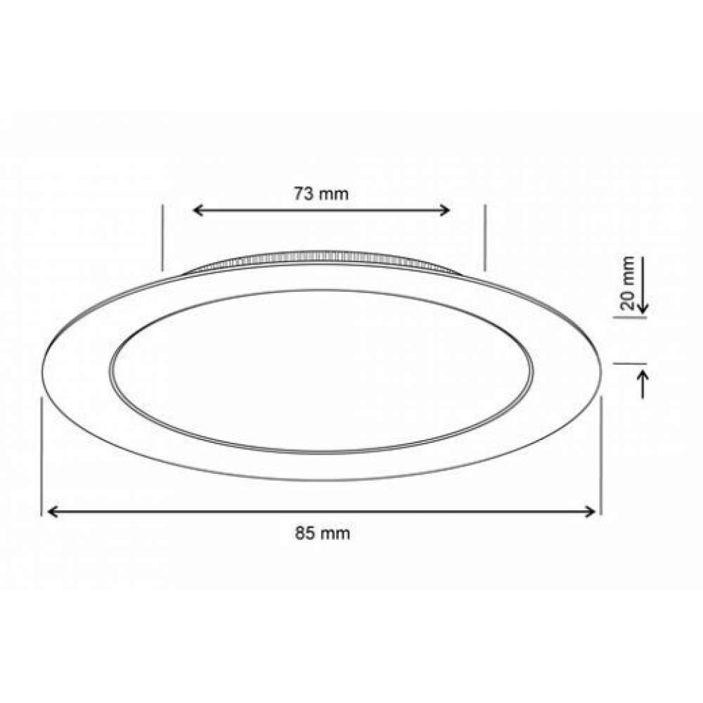 İnoled 3w Ilık Beyaz Siyah Kasa Slim Led Panel Yuvarlak 2803-03