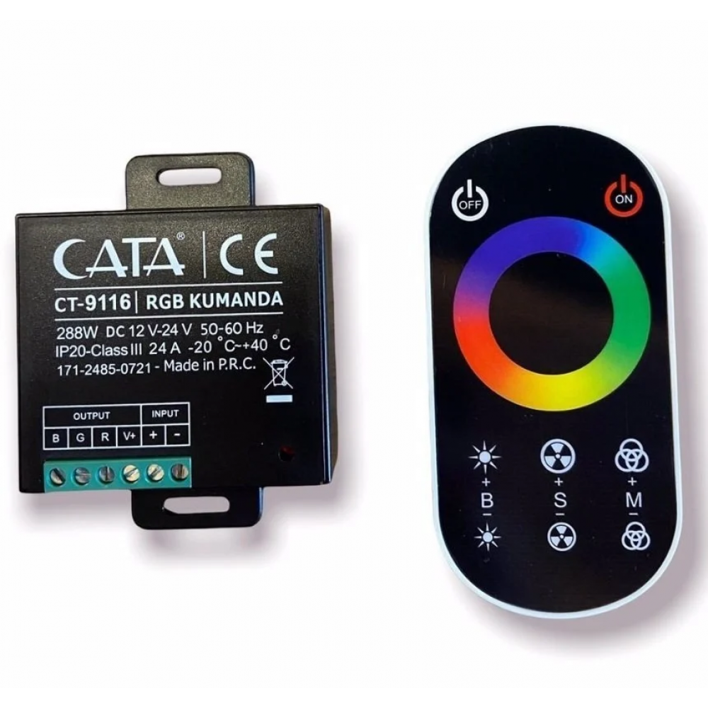 Cata 25 Metrelik 24 Amper 288w Rgb Led Kumandası Ultra Slim ct-9116