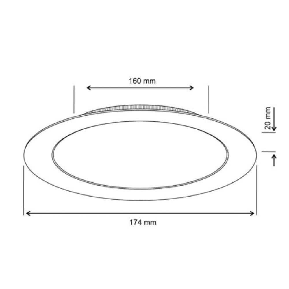 İnoled 12w Beyaz Işık Siyah Kasa Slim Led Panel Yuvarlak 2812-01