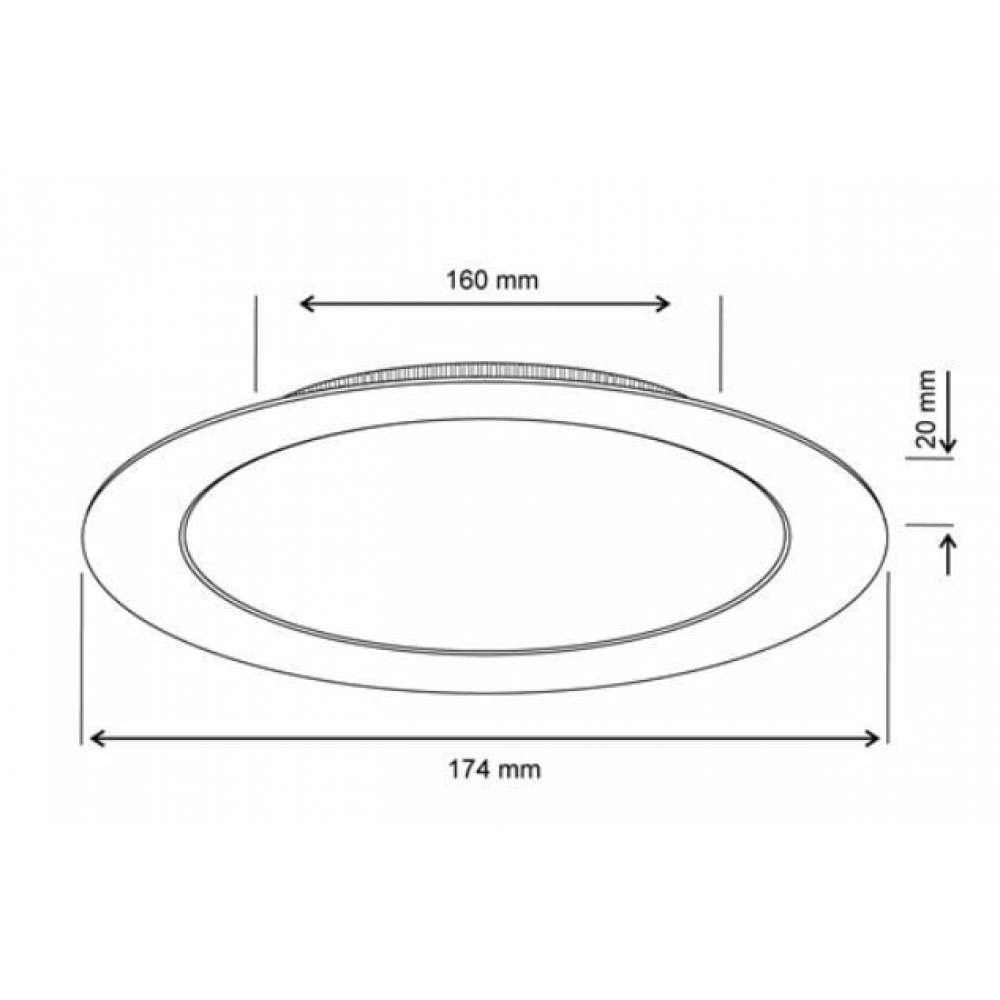 İnoled 12w Ilık Beyaz Siyah Kasa Slim Led Panel Yuvarlak 2812-03