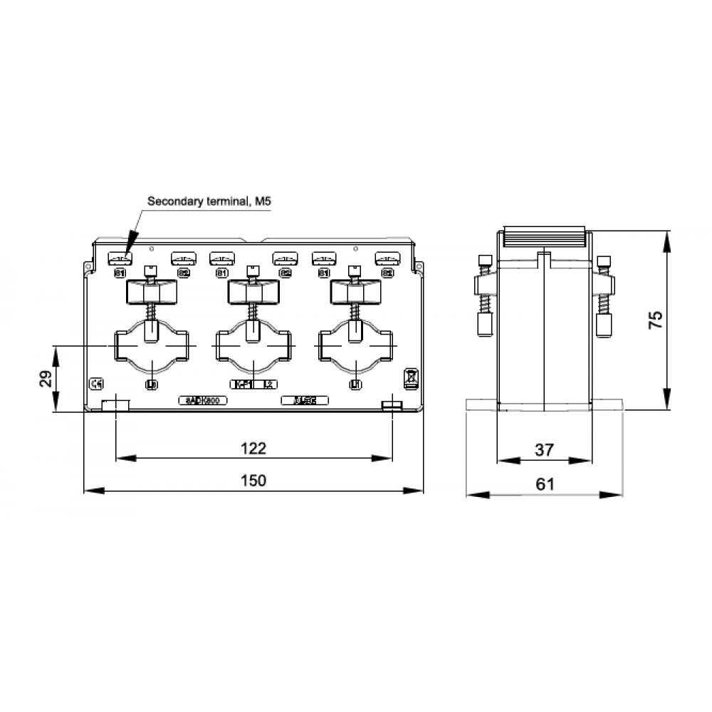 Alce 3ADK300 Delikli Akım Trafosu, 600/5, 5VA, Class 1, Mühürsüz