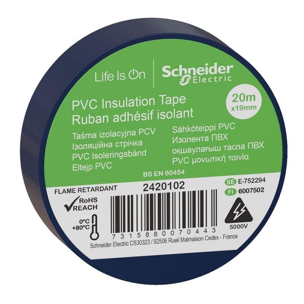 Schneider Mavi PVC İzolasyon Bandı 20mt*19mm 2420102