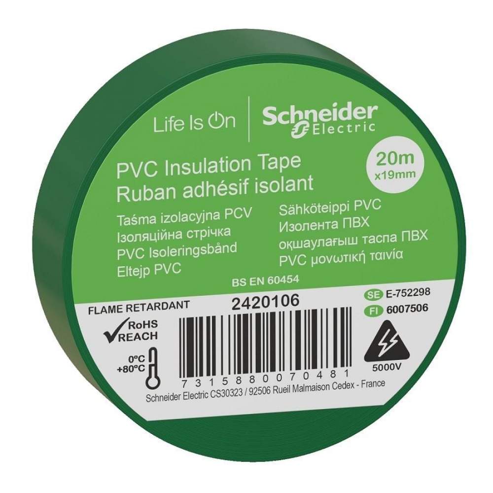 Schneider Yeşil PVC İzolasyon Bandı 20mt*19mm 2420106