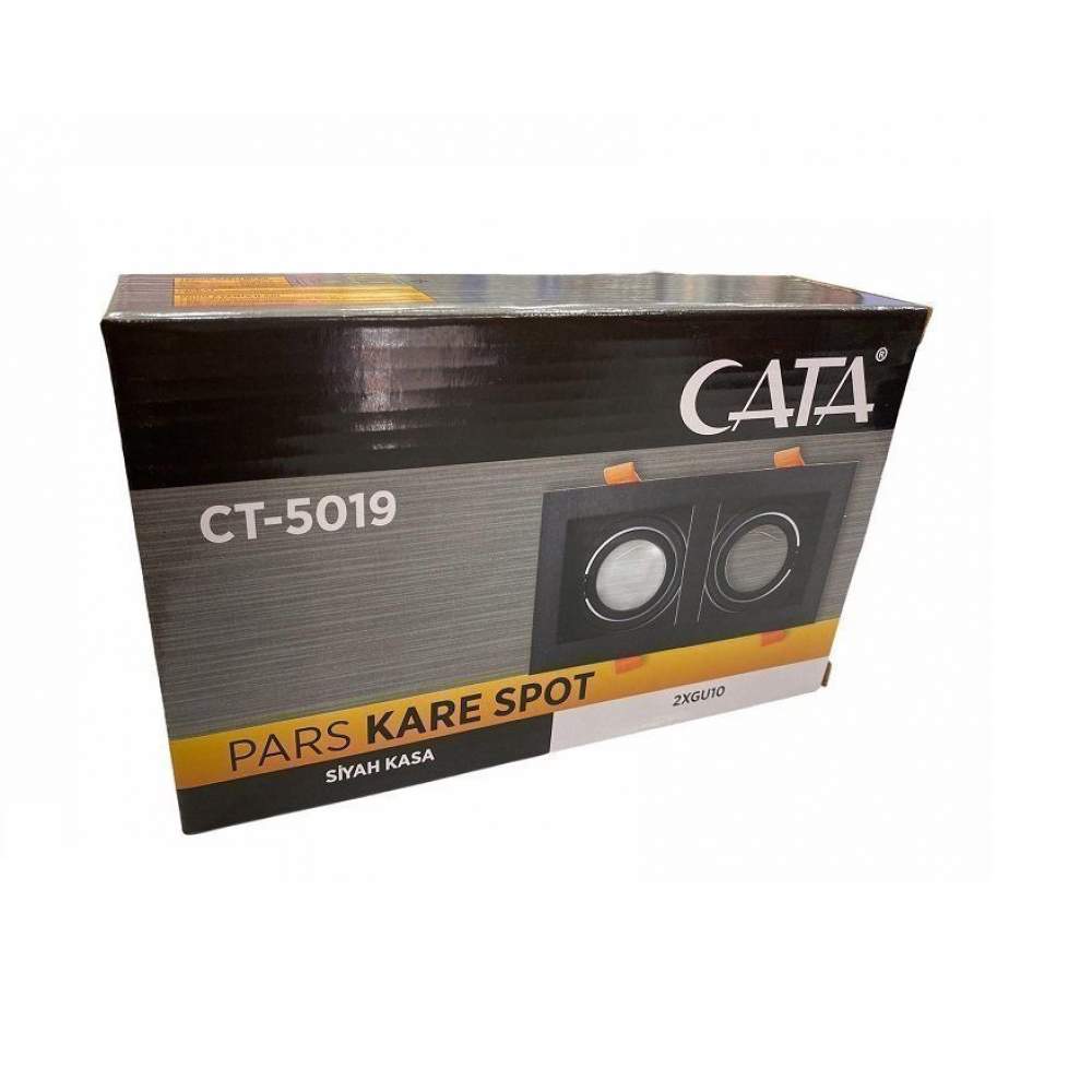 Cata Siyah Boş 2li Spot Kasası Pars CT-5019