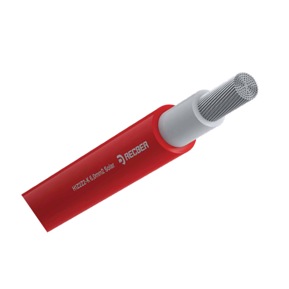 Reçber 6mm Solar Kablo H1Z2Z2-K Kırmızı 114107 - 1 Metre