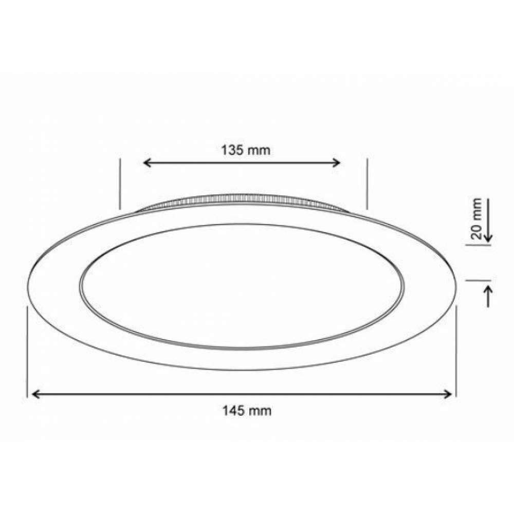 İnoled 9w Ilık Beyaz Siyah Kasa Slim Led Panel Yuvarlak 2809-03