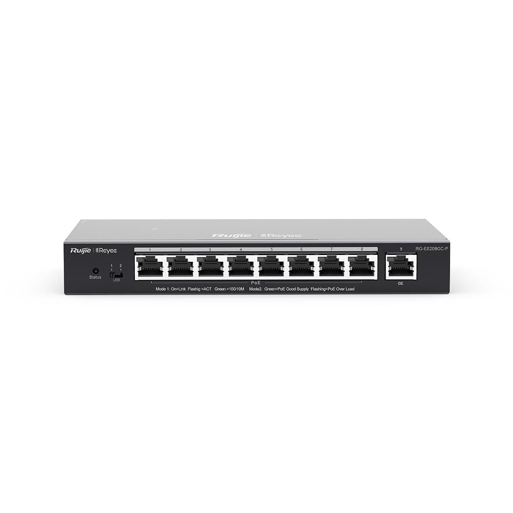 RUIJIE REYEE RG-ES209GC-P 8 PORT GIGABIT + 1 PORT GIGABIT UPLINK CLOUD YÖNETİLEBİLİR 120W POE SWITCH