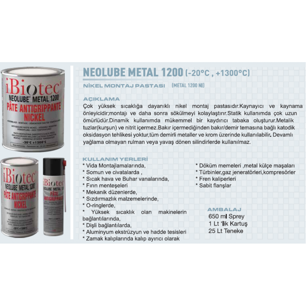 MMCC İbiotec METAL1200 Montaj Pastası 650 ml