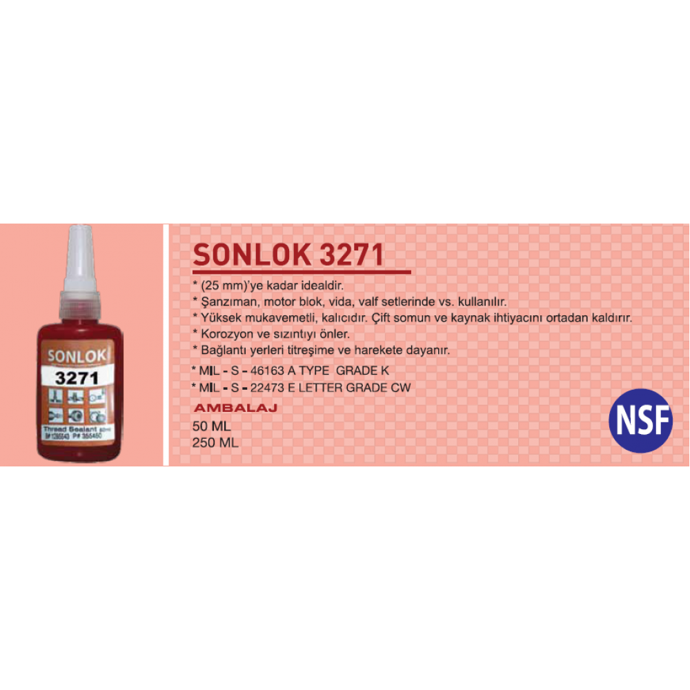 Sonlok 3271 Civata Sabitleyici 50 gr