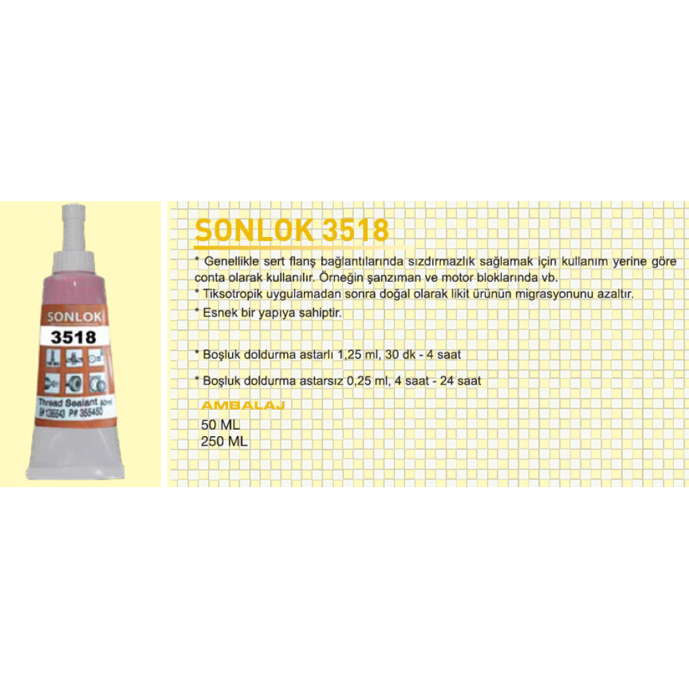 Sonlok 3518 Sıvı Conta 50 gr