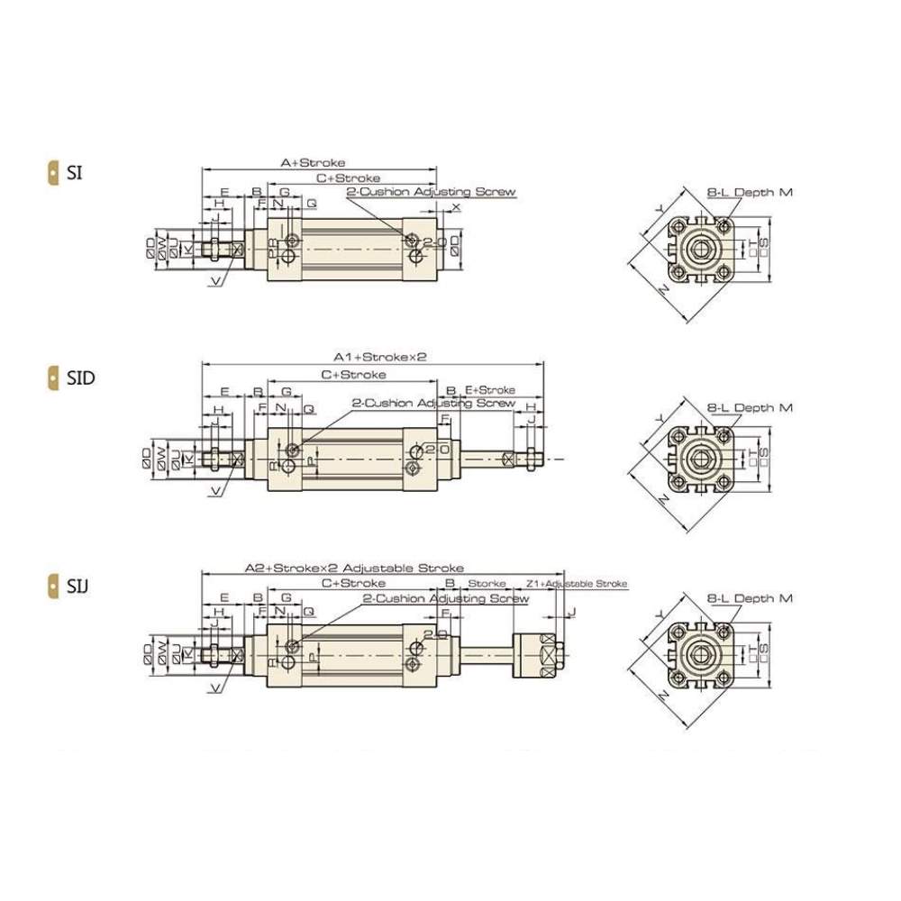 Jelpc 63x100 SQ Pnömatik Piston