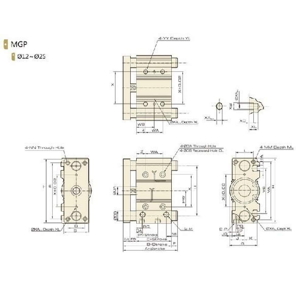 Jelpc 12x10 MGPM Pnömatik Piston