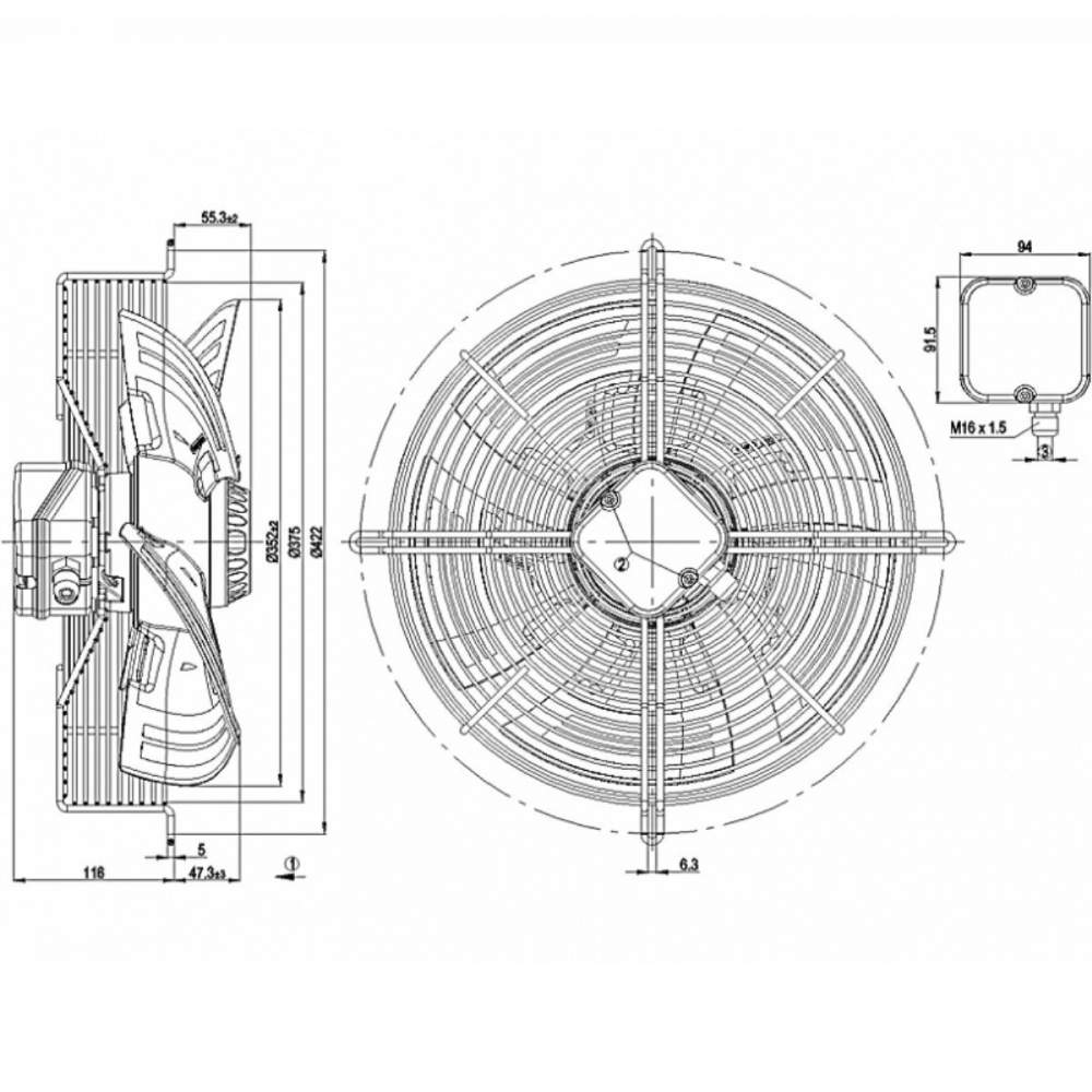 Ebm Papst Aksiyel Fan S4E300-AS72-37 Çap Ø 300 mm - Emici