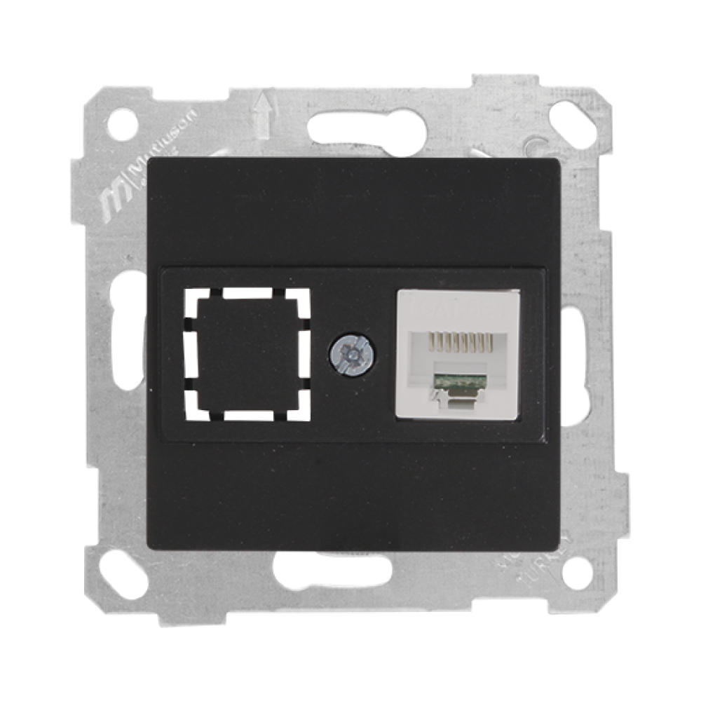 Mutlusan Rita Siyah Tekli Data Cat-6 İnternet Prizi Çerçevesiz 2200 140 0184