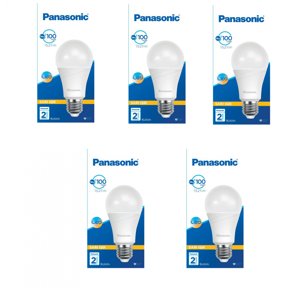 Panasonic 5 Adet 14W Sarı Işık Led Ampul E27 Duy LDACH14LG1R7