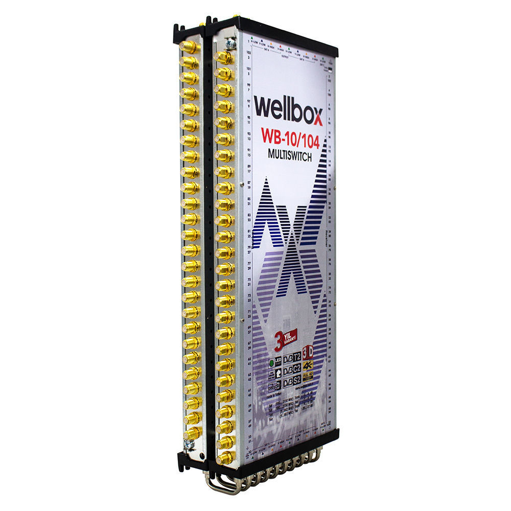 Wellbox 10/104 Uydu Santrali Kaskatlı/Sonlu Multiswitch WXM-10104