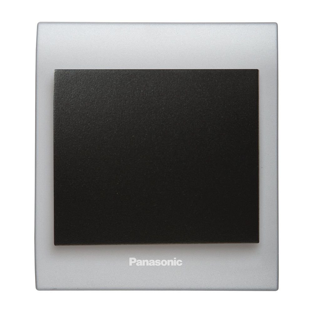 Viko Panasonic Thea Blu Tekli Anahtar Çerçeve Chrome Matt+Beyaz, Kapak Siyah