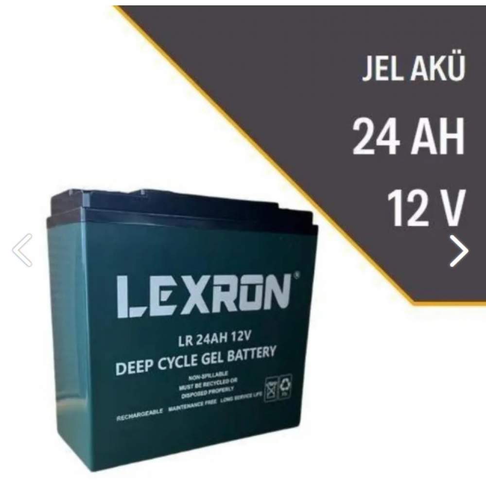 Lexron 12 Volt 24 Ah Karbon Jel Bisiklet Aküsü