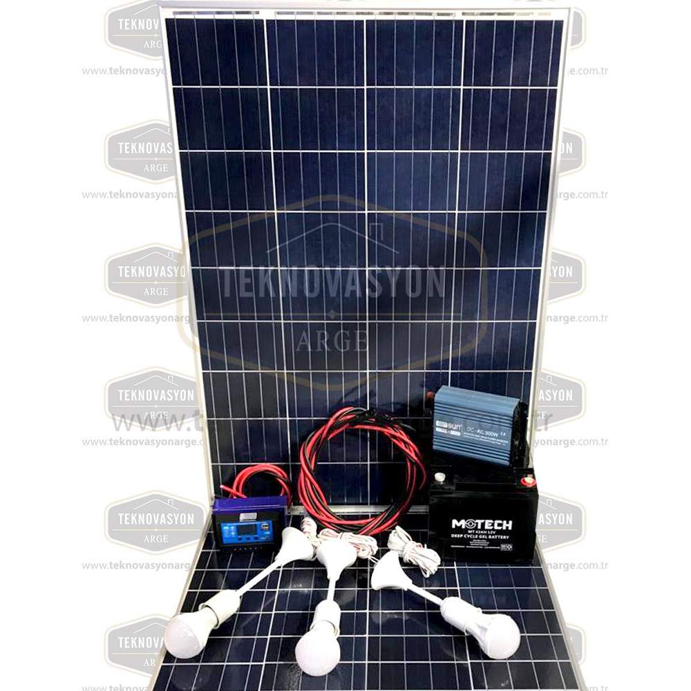 105 Watt Güneş Paneli Tv Aydınlatma Paketi Solar Paket