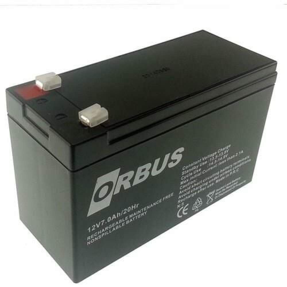 12 VOLT 7 AMPER ORBUS MOTOSİKLET AKÜSÜ-114*71*131 mm-2,3 kg. YTX7L-BS-DİKEY