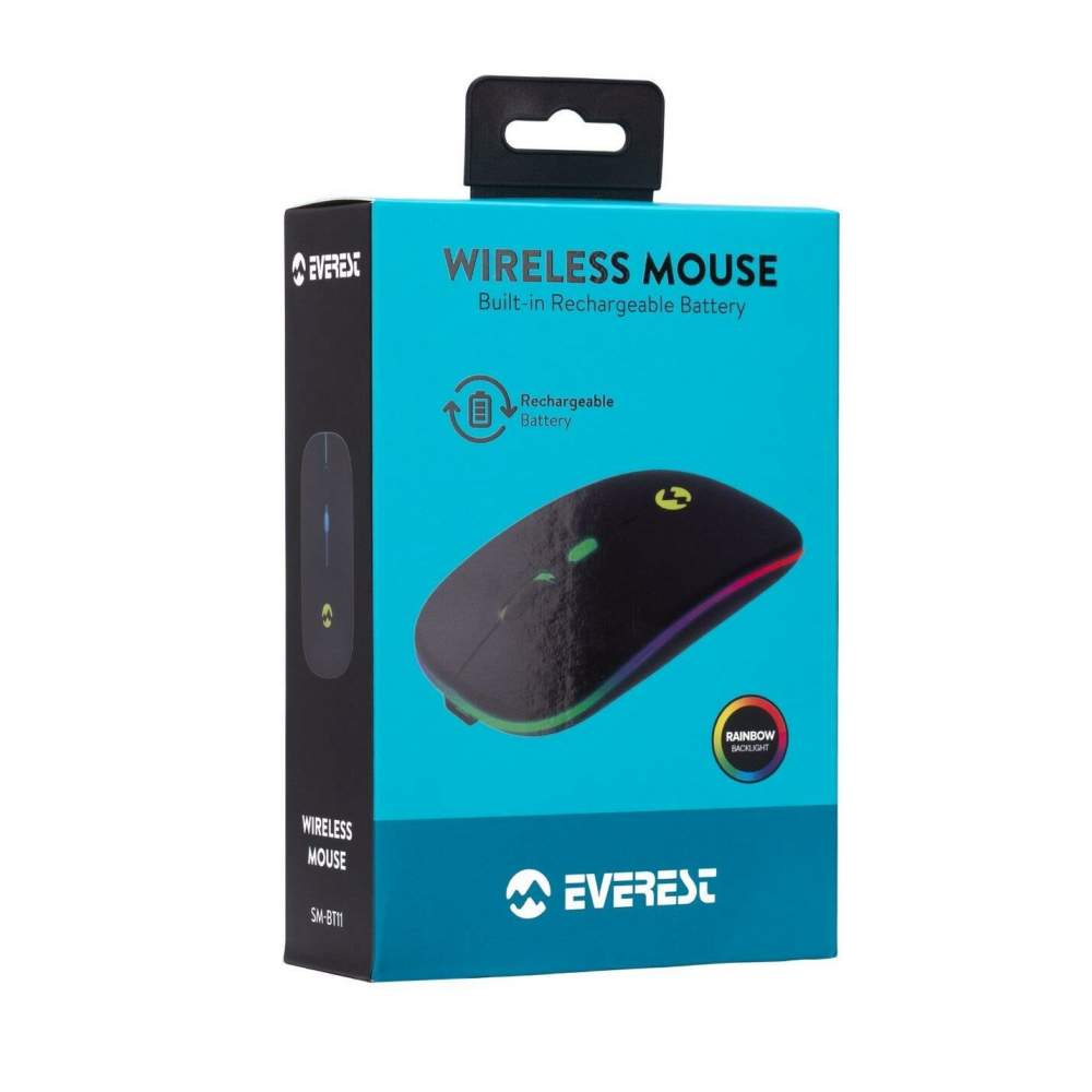 Everest SM-BT11 Usb Siyah 2in1 Bluetooth ve 2.4GHz Şarj Edilebilir Kablosuz Mouse