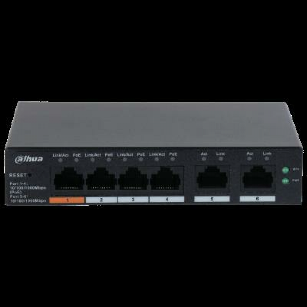 DAHUA CS4006-4GT-60 4Port PoE Yönetilebilir Cloud Switch 4GE PoE + 2FE Uplink, Toplam 60W