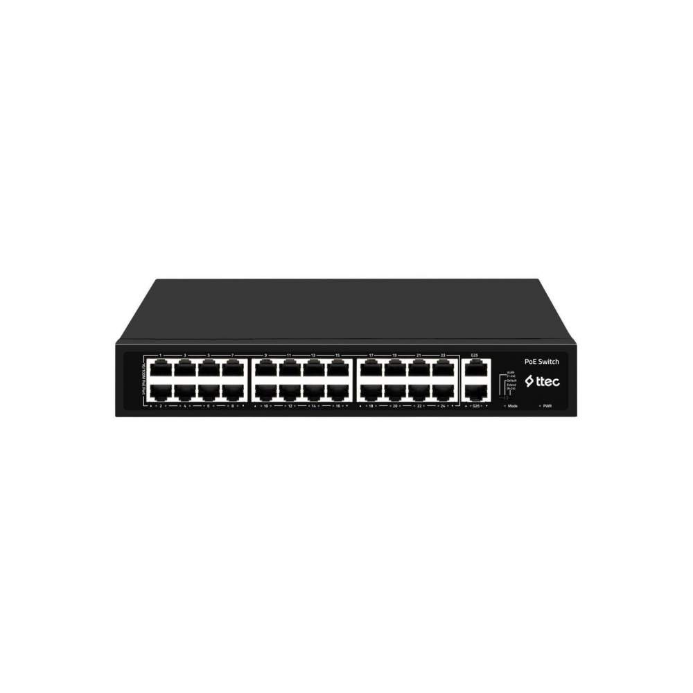 ttec 26300PG 24 Portlu, 10/100 F ast Ethernet, Tak Çalıştır Sw itch, 2 Gigabit Uplink, 24