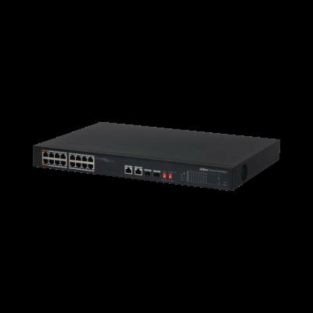 Dahua PFS3218-16ET-135 16 Port PoE Switch 16FE PoE + 2GE SFP Kombo, Toplam 135W PoE