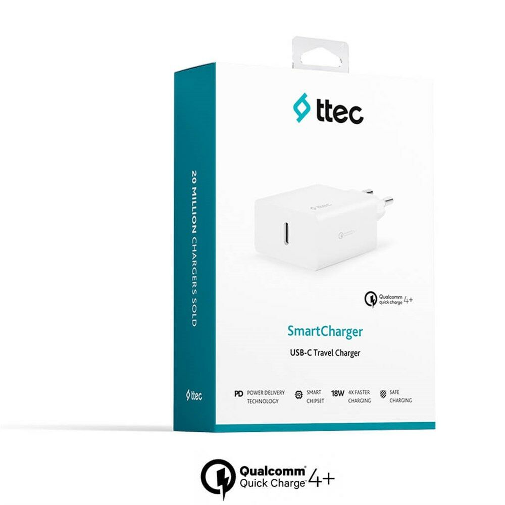 TTEC 2SCS22B ttec SmartCharger PD Type-C 20W Seyahat Hızlı Şarj Aleti Beyaz