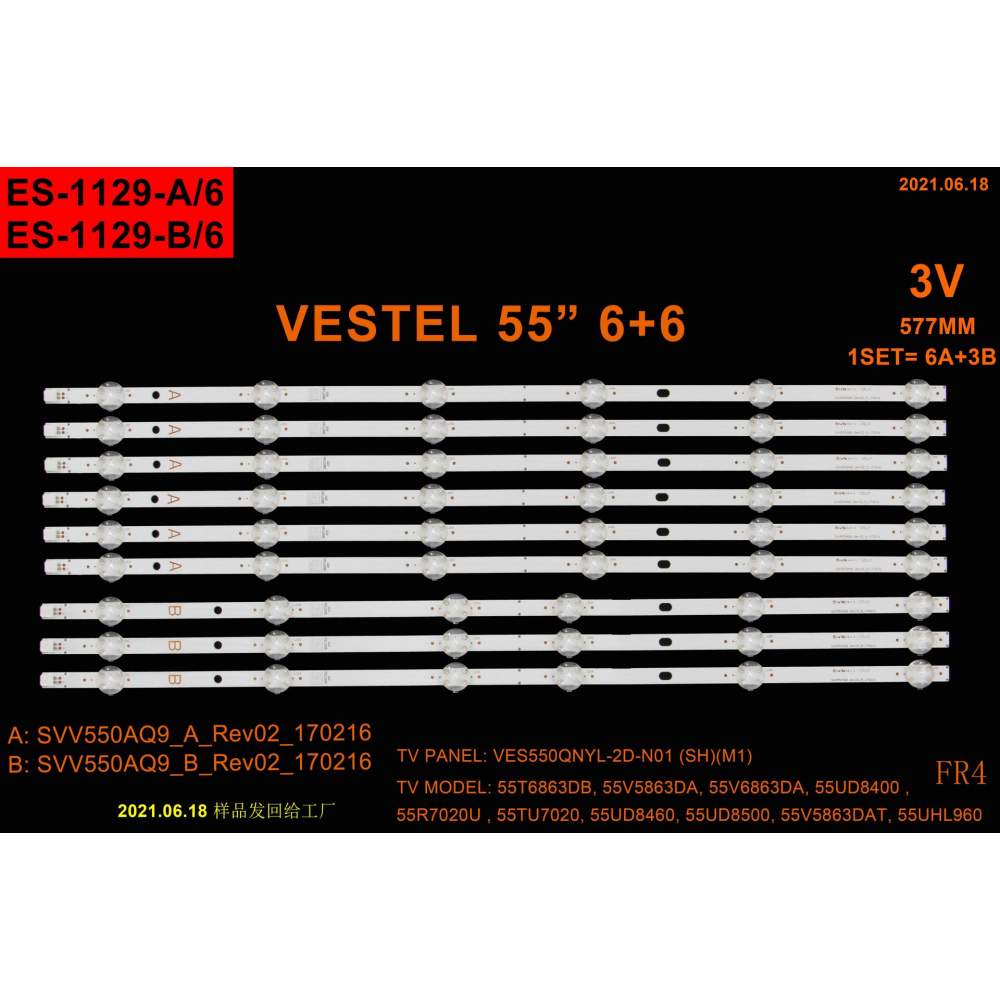 LCD LED 1129 TAKIM 9 LU-55V5863DA-55V6863-55UD8400 55R7020U 55TU7020 55UD8460-C363-MT