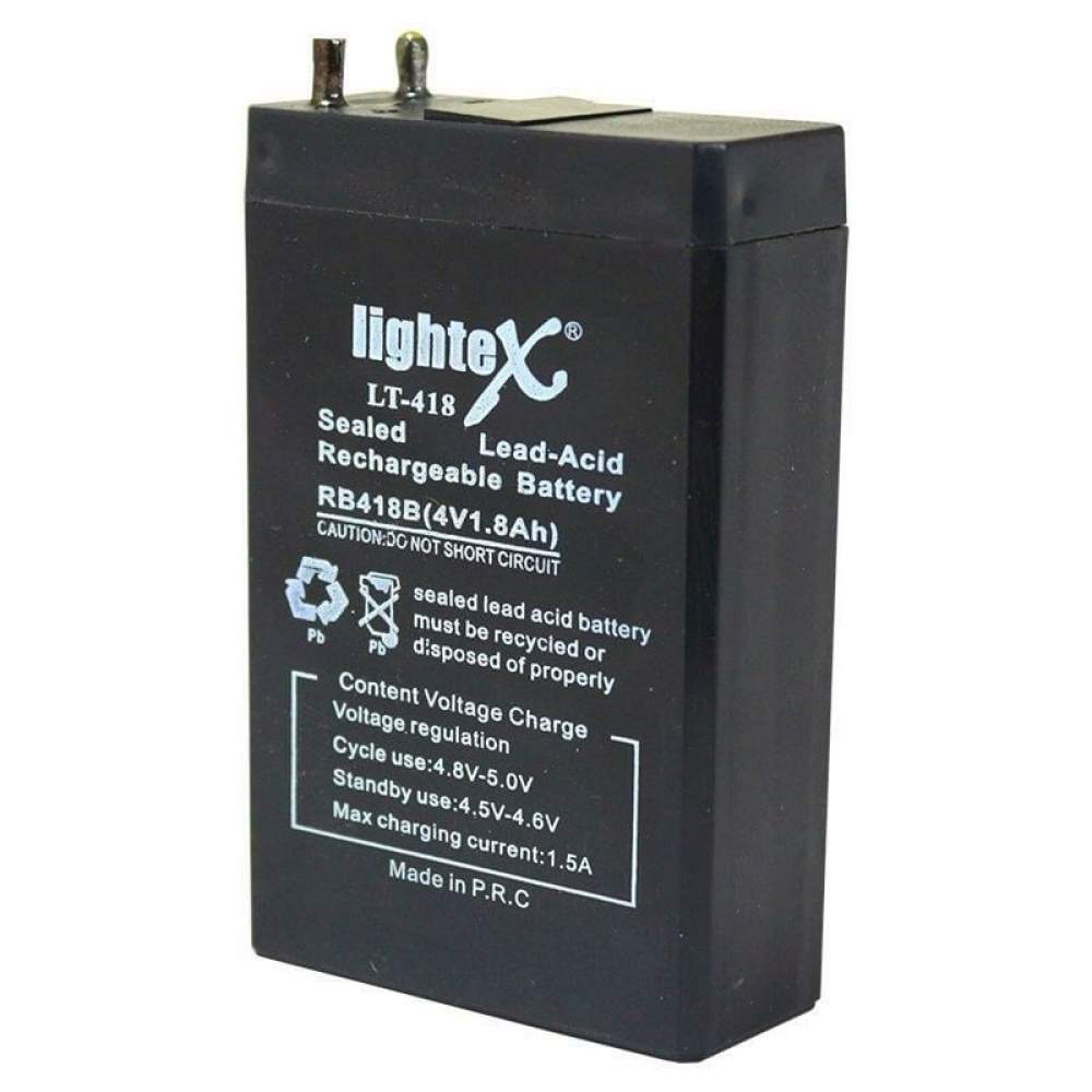 4 VOLT 1.80 AMPER 7.5X5X2 LİGHTEX LT-418 AKÜ 50*22*75 mm