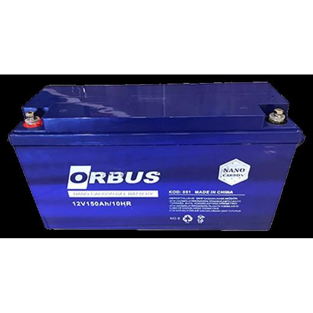 12 VOLT 150 AMPER JEL AKÜ ORBUS-ÖLÇÜLER-483X170X240-43 KG