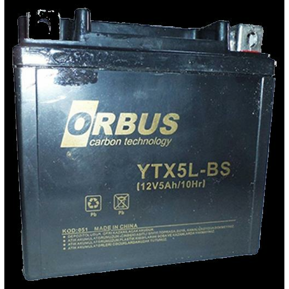 12 VOLT 5 AMPER ORBUS MOTOSİKLET AKÜSÜ-114*71*106 mm - 1,7 kg.YTX5L-BS