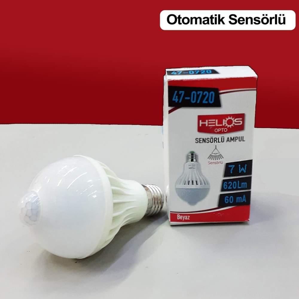 LED AMPUL 7 W BEYAZ SENSÖRLÜ HELİOS