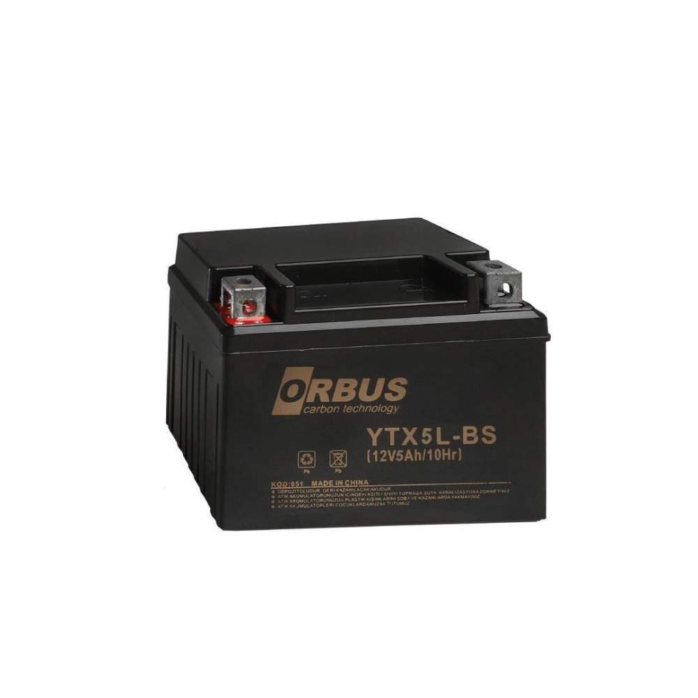 12 VOLT 5 AMPER ORBUS MOTOSİKLET AKÜSÜ-120*62*128 mm.1,8.kg. 12N5-BS DİKEY