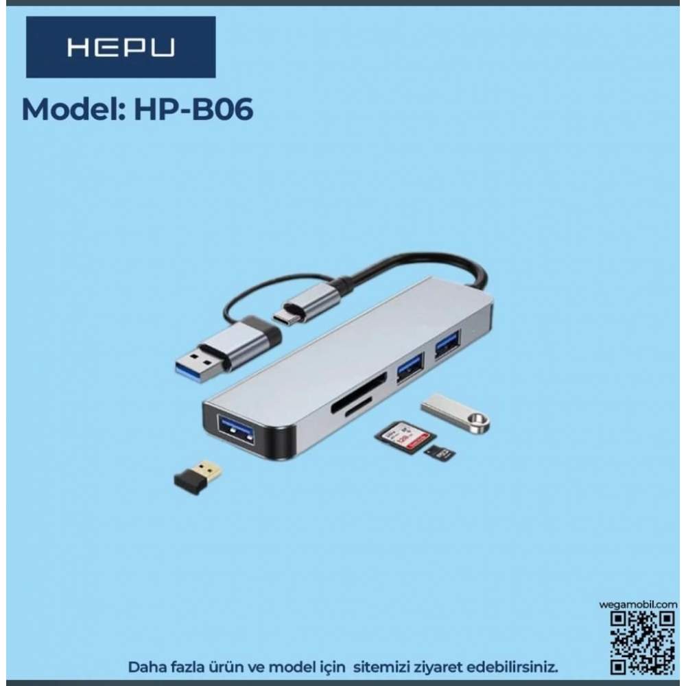 HEPU HP-B06 TYPE-C USB HUB USB 3.1 5İN1