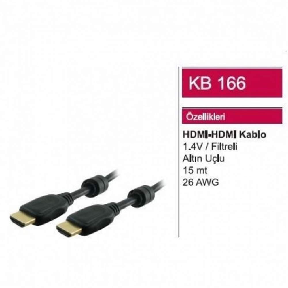 HDMI -HDMI 1.4 V FİLTRELİ ALTIN UÇLU KABLO 26 AWG 15 MT