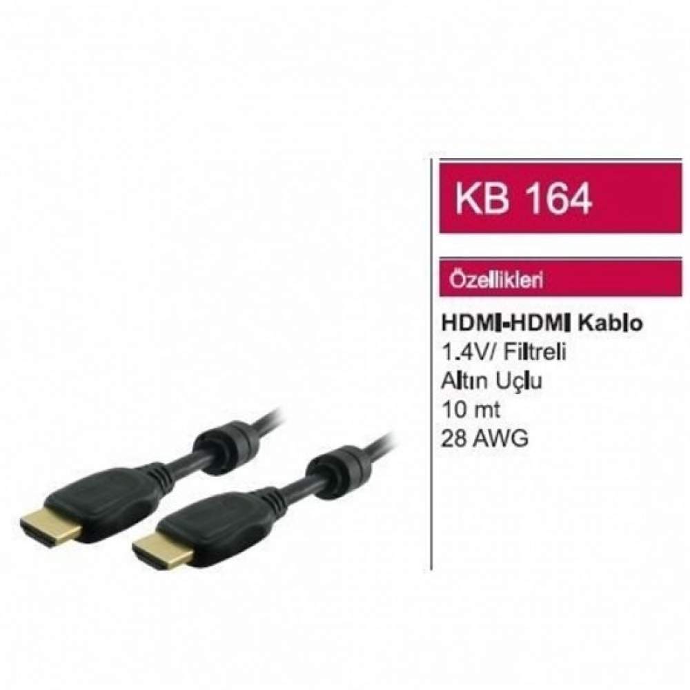 HDMI -HDMI 1.4 V FİLTRELİ ALTIN UÇLU KABLO 28 AWG 10 MT
