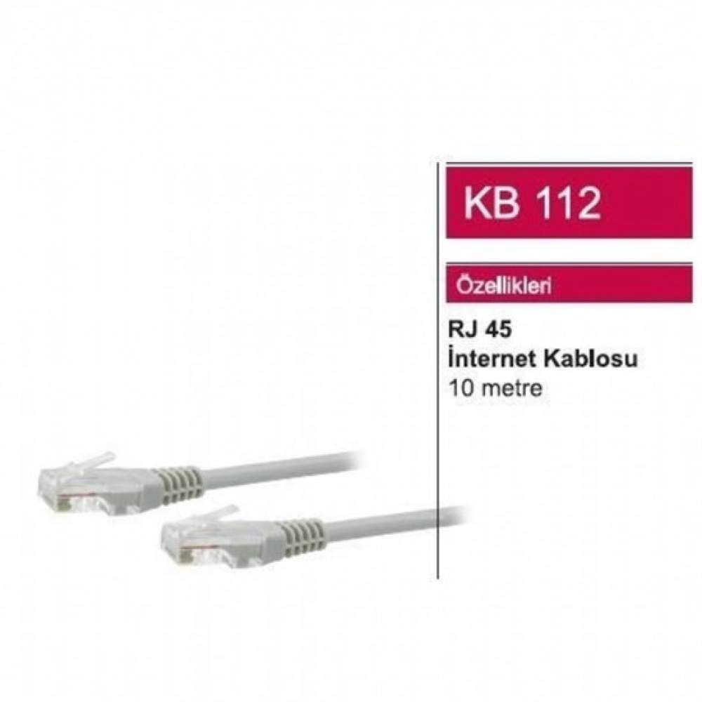 RJ 45 İnternet Kablosu  10 MT KB 112A
