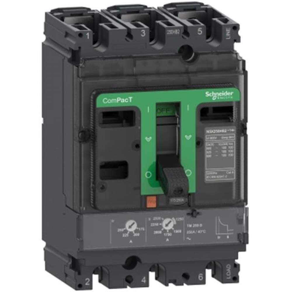 Schneider Electric, C25F3TM200 , Compact Şalter NSX250F 36Ka AC 3P3D 200A TMD