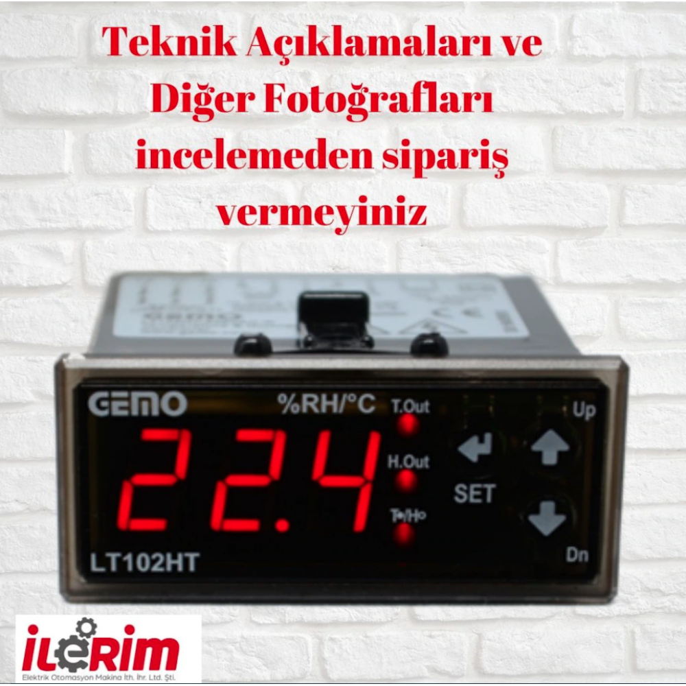 GEMO LT102HT-230VAC R SICAKLIK VE NEM DİJİTAL TEMPERATURE CONTROL