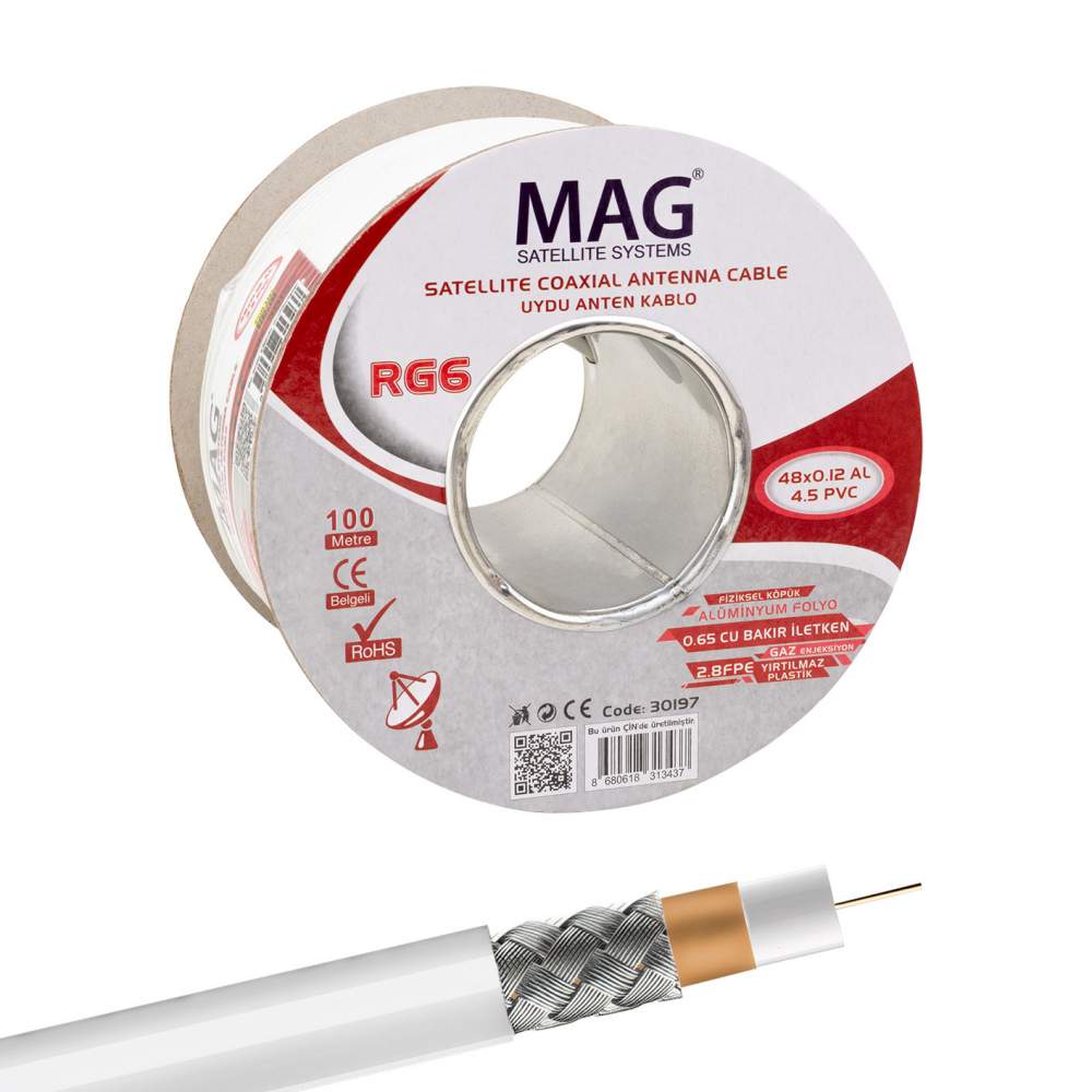 MAG ShopZum  RG59 FA MİNİ 48 TEL ANTEN KABLOSU ShopZum (100 METRE)