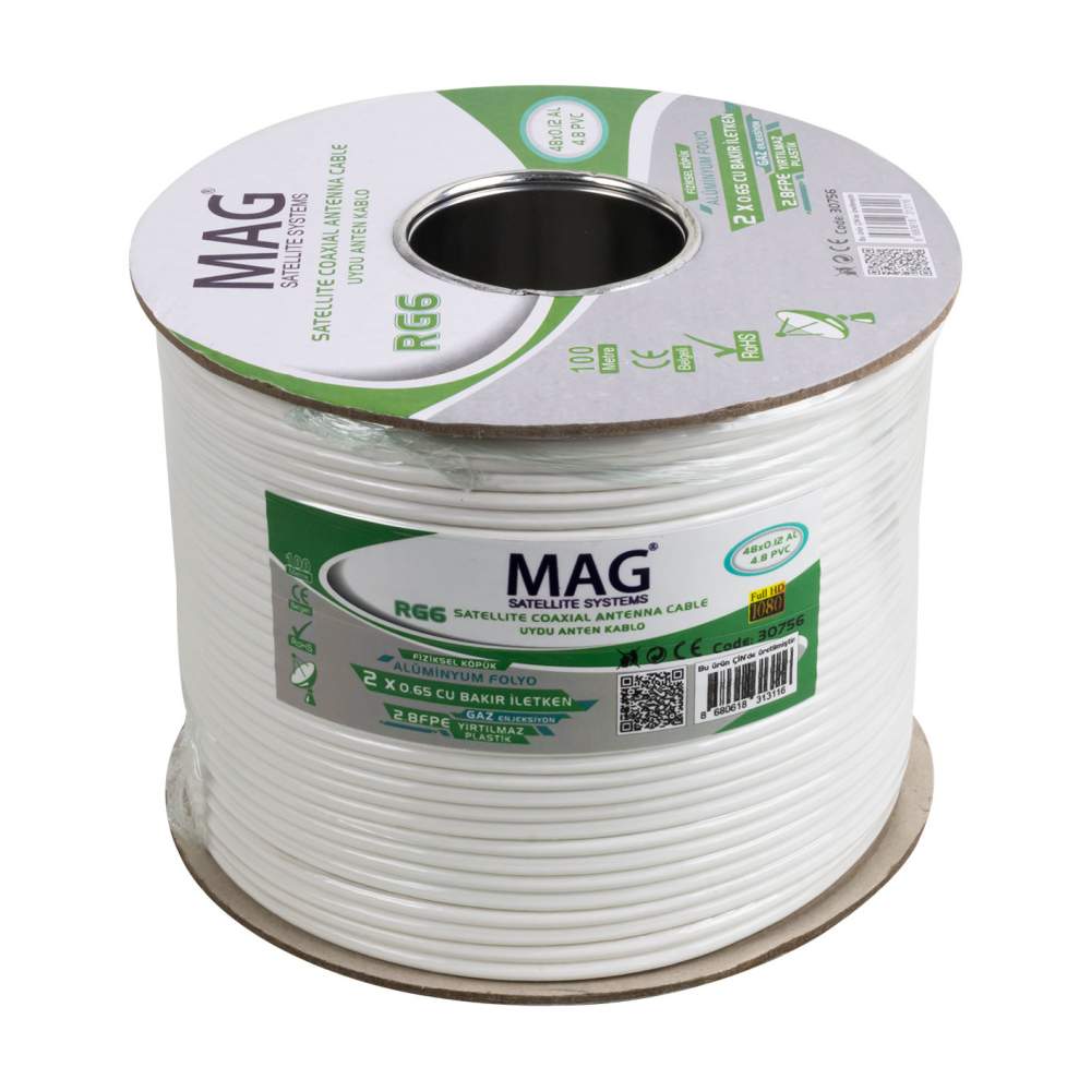 MAG ShopZum  RG59 FA MİNİ DUAL BİTİŞİK 48 TEL ANTEN KABLOSU ShopZum (100 METRE)