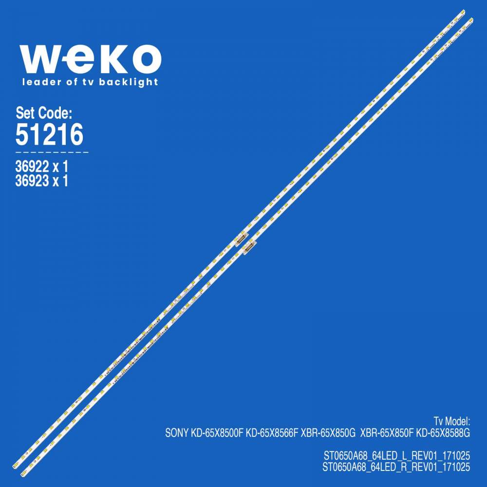 WKSET-6216 36922X1 36923X1 ST0650A68_64LED_L/R_REV01_171025 2 ADET LED BAR (65LED)