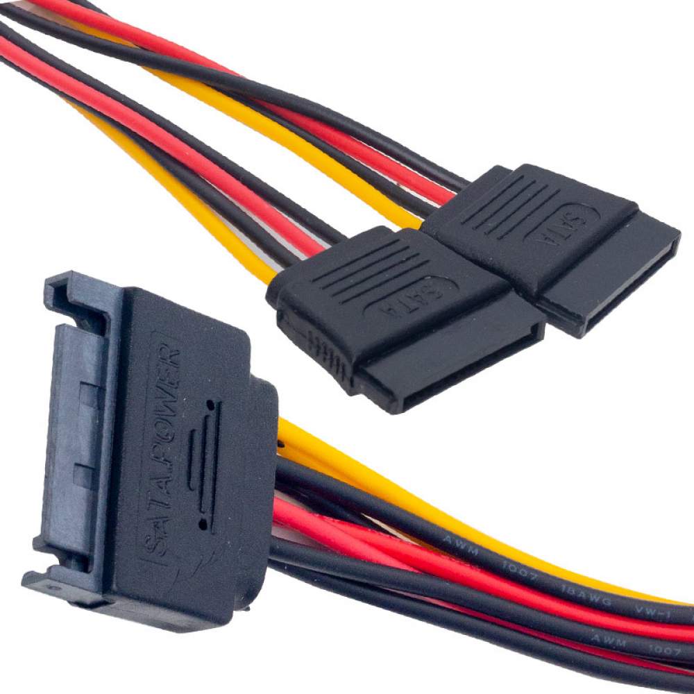 ShopZum SATA POWER 15 PİN ERKEK TO 2 X SATA POWER 15 PİN DİŞİ ÇOKLAYICI KABLO ShopZum