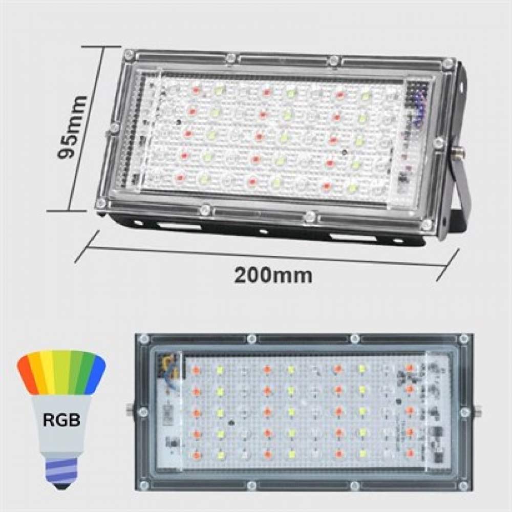 ShopZum Kumandalı Led Işık Dış Cephe Aydınlatması Çok Renkli RGB Led Panel Işık PartiLed Aydınlatma