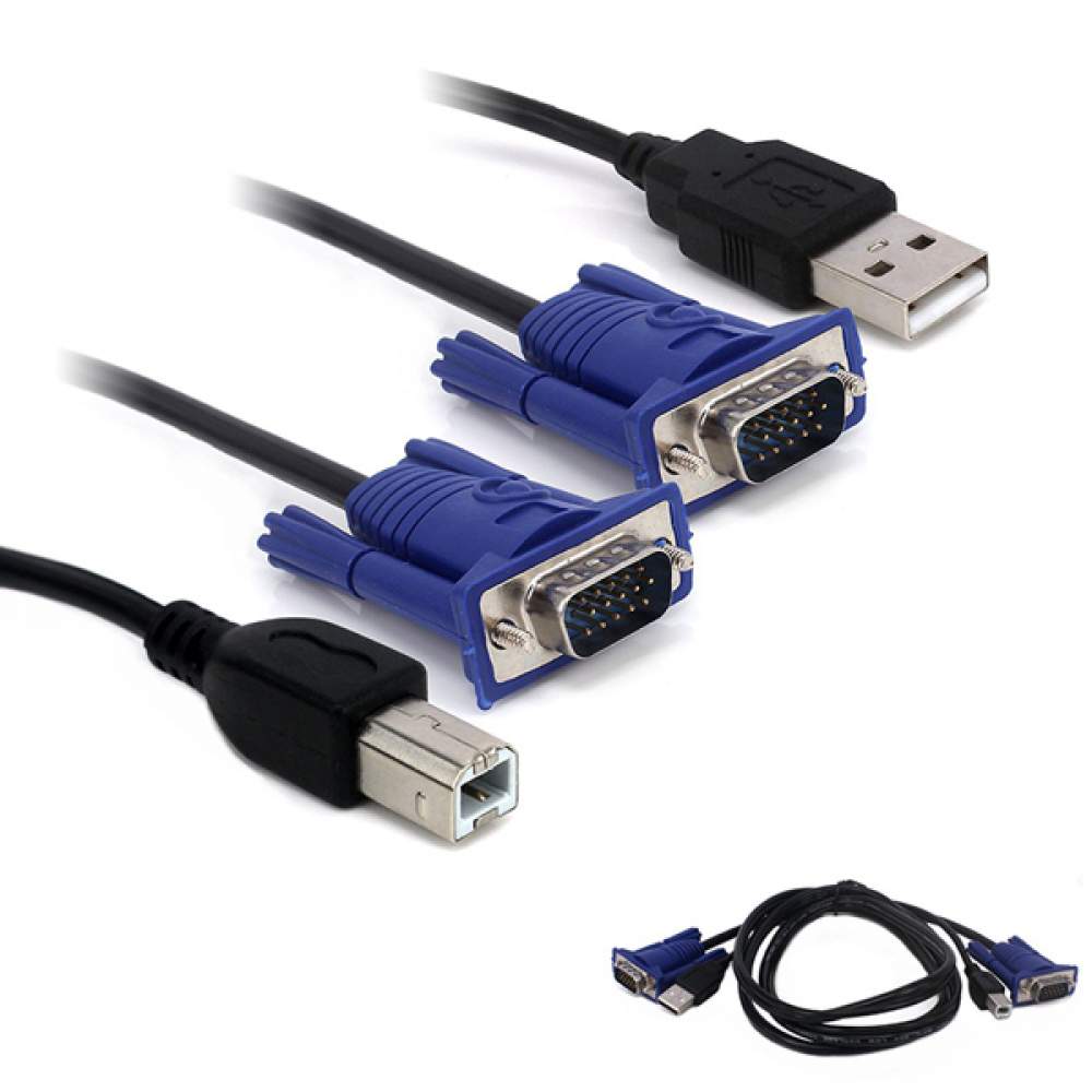 ShopZum 1.5 METRE VGA ERKEK / ERKEK + USB + PRINTER KVM SWITCH KABLO ShopZum