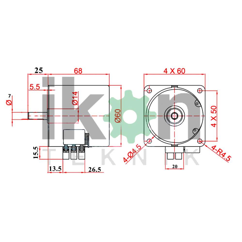 10Rpm 28W Ac Senkron Motor Viyol Motoru 68 Ktyz 7 MM